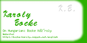 karoly bocke business card